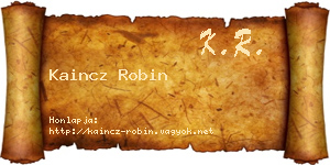 Kaincz Robin névjegykártya